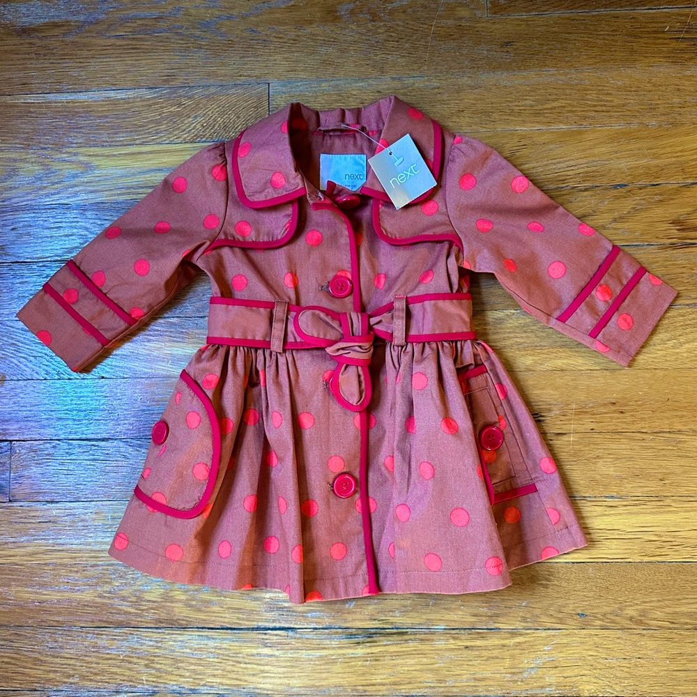 Cutest little baby jacket, trench coat, brand Next, 6-9m, NWT